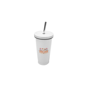 Vaso de Acero Cónico con Pajilla